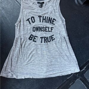 Forever 21 Heather Gray Graphic Muscle Tee